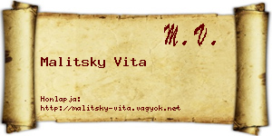 Malitsky Vita névjegykártya